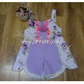 latest design purple floral baby bubble sunsuit rompers